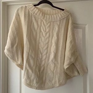 Cream Knit Poncho